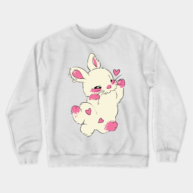 cute lazy baby funny bunny Crewneck Sweatshirt by lazykitty